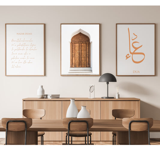 islamitische posters set van 3 - allah - muhammed -ayat el kursu - woondecoratie - islam wall art - islamic art - islamitische kunst - duvar poster - muslim art - gepersonaliseerde posters- islam Calligraphy