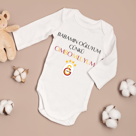 Baby romper - romper met foto/tekst naar keuze - gepersonaliseerde rompers  - galatasaray zibin combom