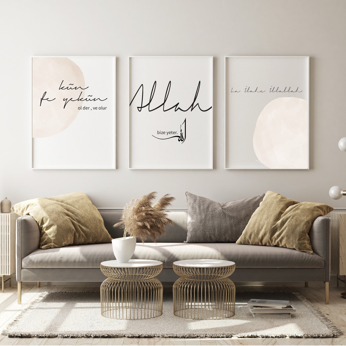 islamitische posters set van 3 - allah - muhammed -ayat el kursu - woondecoratie - islam wall art - islamic art - islamitische kunst - duvar poster - muslim art - gepersonaliseerde posters- islam Calligraphy
